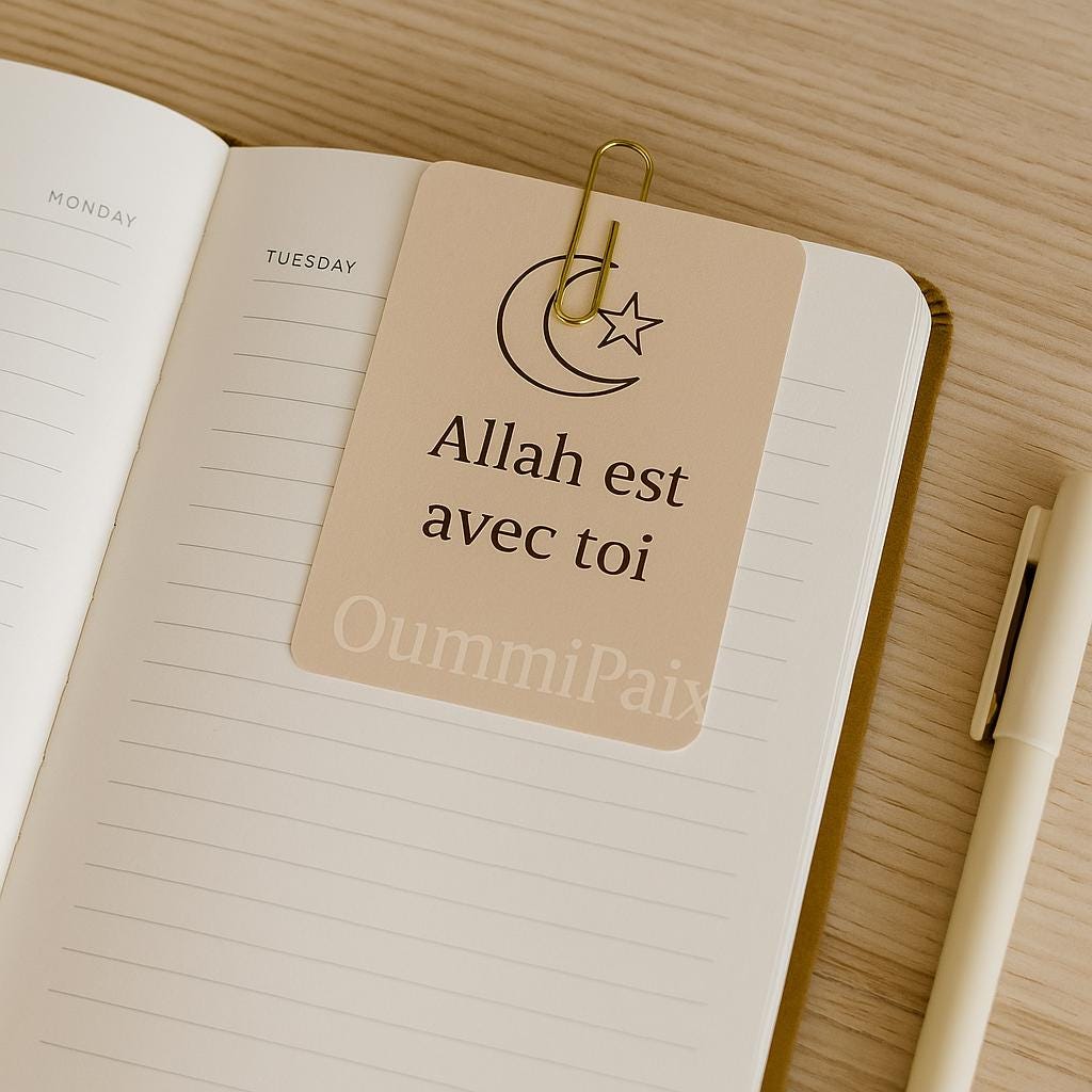 7 cartes bienveillantes à imprimer – rappels pour maman musulmane