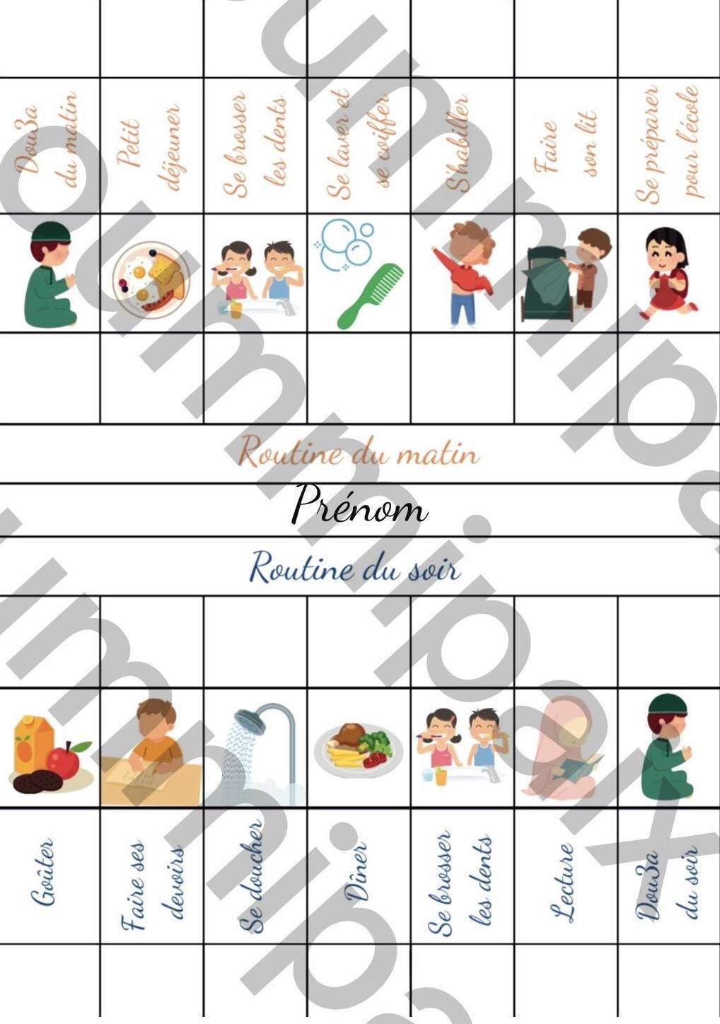 Routine Visuelle Enfant Matin Et Soir | 100% personnalisable | Autonomie Et Rituels Ludiques