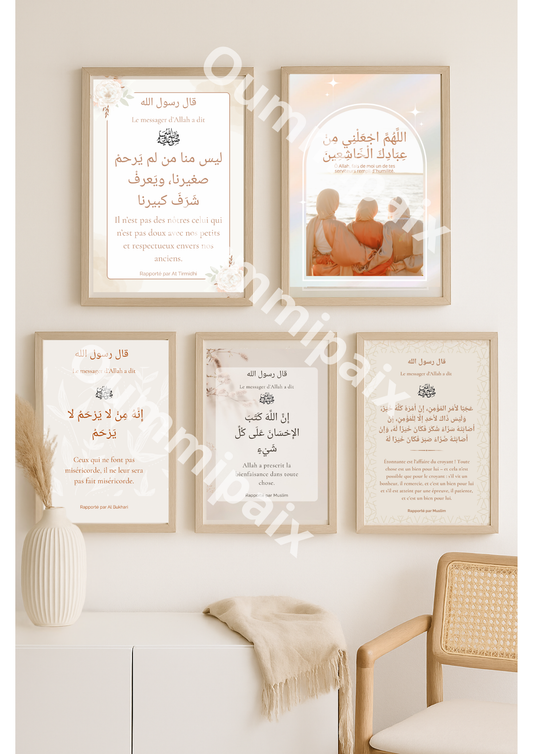 Pack 5 affiches à imprimer "éducation du cœur"