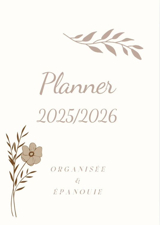 Planner 2025/2026 organisée et épanouie