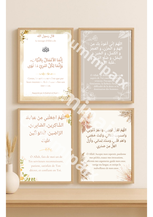Pack 4 affiches à imprimer “Courage & Confiance